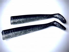 Köhler 12cm 3er Set Gummifisch Schwarz,Silber Glitter